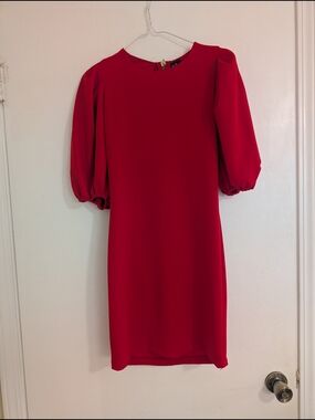 B Darlin Red Puff Sleeve Mini Dress